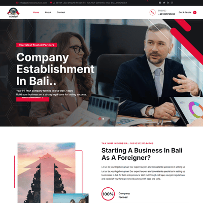 Company Establishment Bali portfolio screenshot