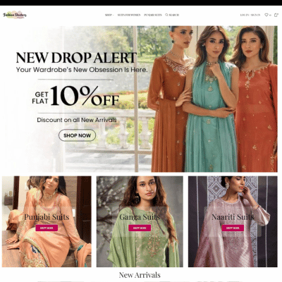 Fashion Boutique portfolio screenshot