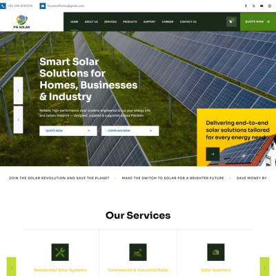 FM Solar portfolio screenshot
