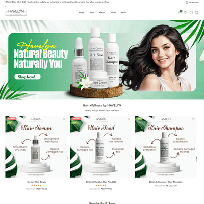 Havelyn Beauty portfolio screenshot